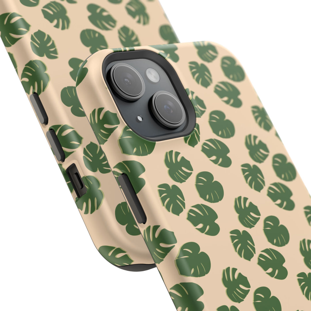 Monstera Pattern Phone Case – Dual Layer Protective Cover
