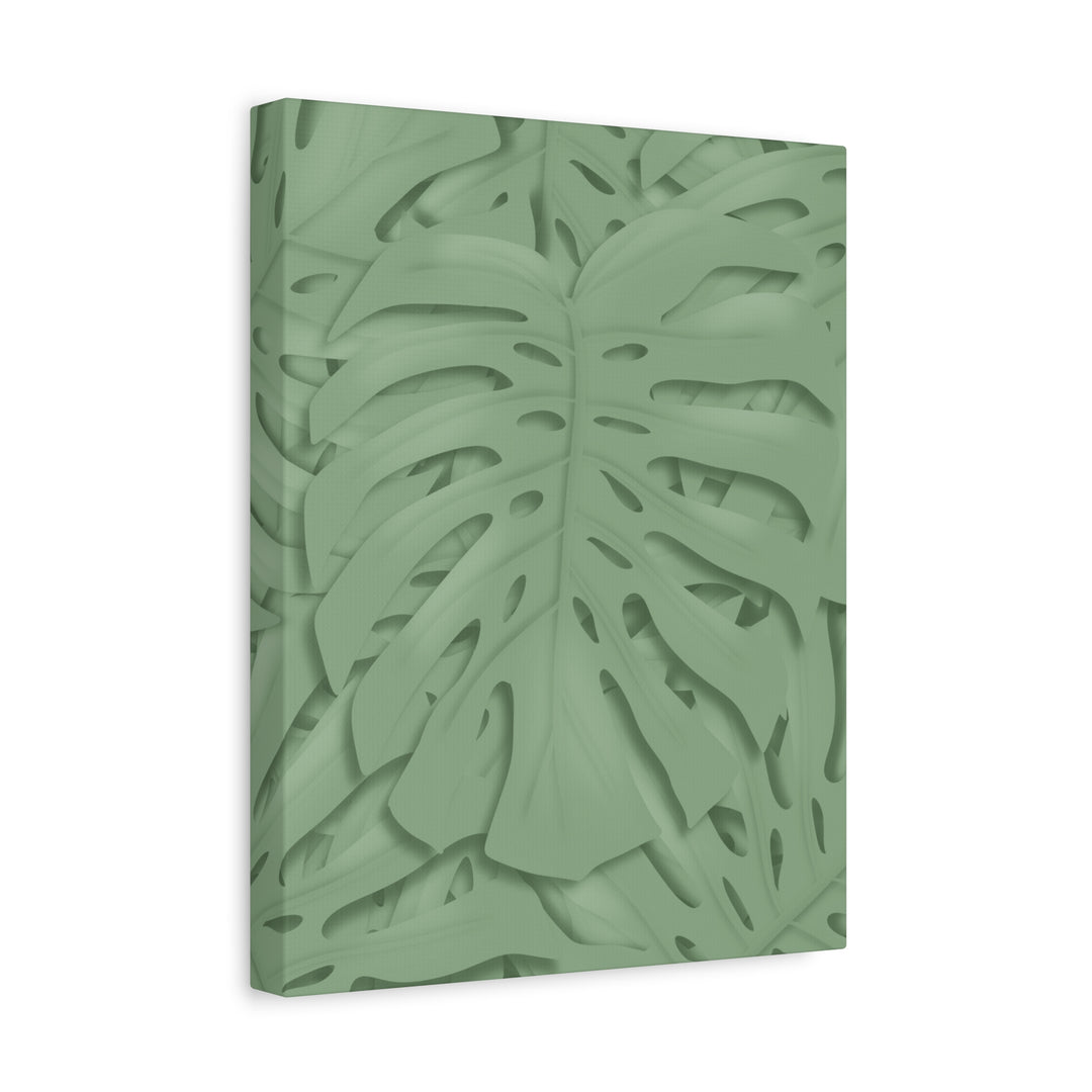Monstera Canvas Art The Potted Pixel 24x36 Inches Matte Finish Wall Decor Botanical Green Leaf Print