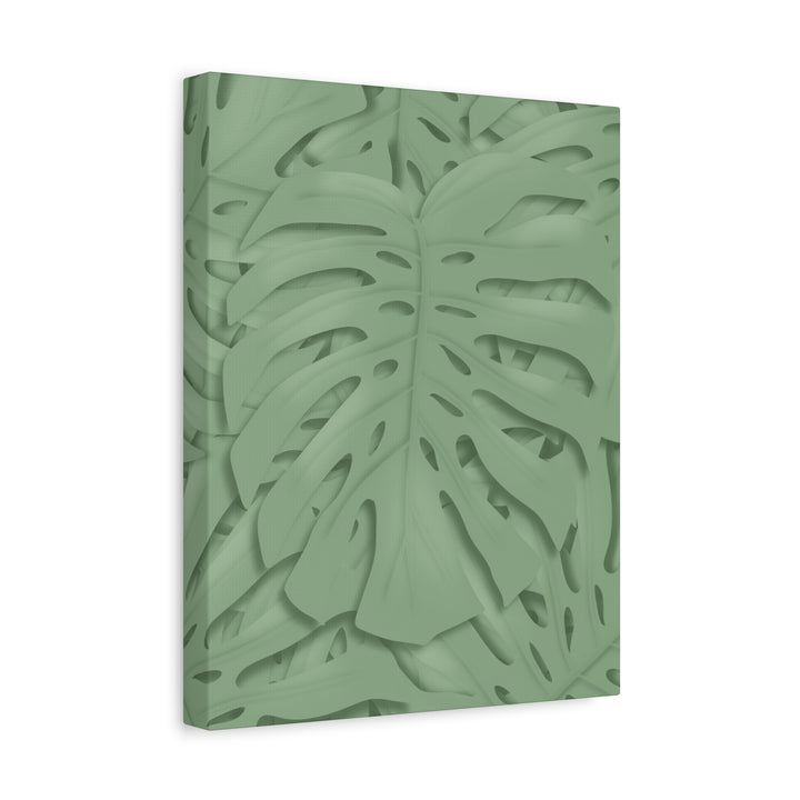 Monstera Canvas Art The Potted Pixel 24x36 Inches Matte Finish Wall Decor Botanical Green Leaf Print
