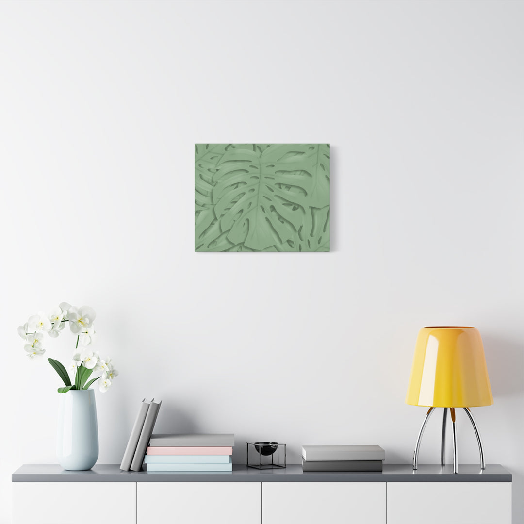 Monstera Canvas Art The Potted Pixel 24x36 Inches Matte Finish Wall Decor Botanical Green Leaf Print