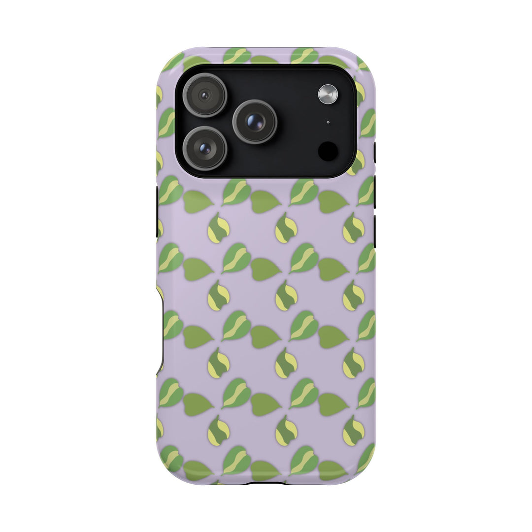 Hoya Kerrii Pattern Impact Resistant Phone Case Green Botanical Protective Cover Full Wrap Print