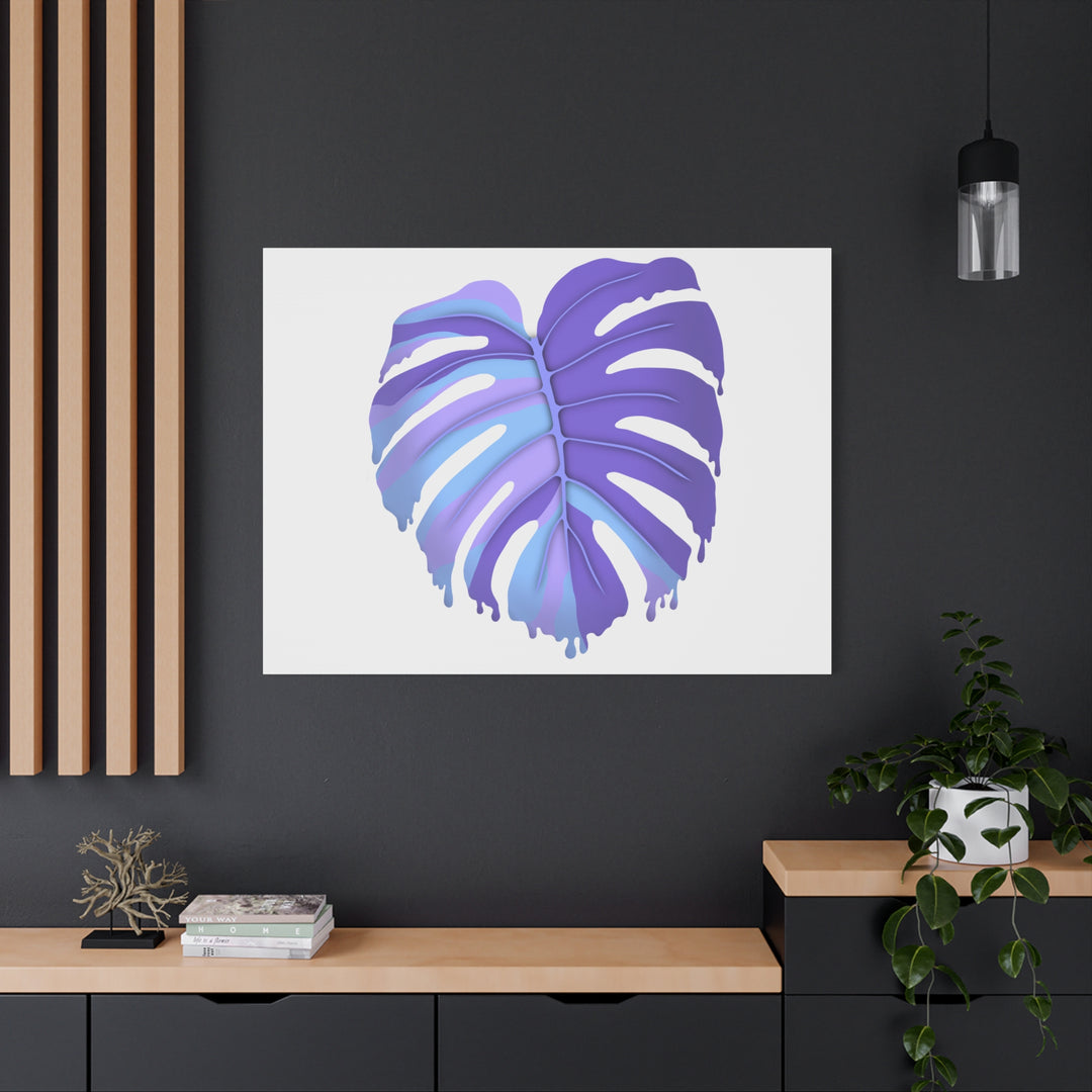 Purple Monstera Canvas Print The Potted Pixel Modern Wall Art For Living Room Decor