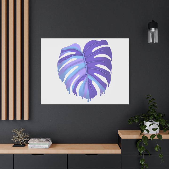 Purple Monstera Canvas Print The Potted Pixel Modern Wall Art For Living Room Decor
