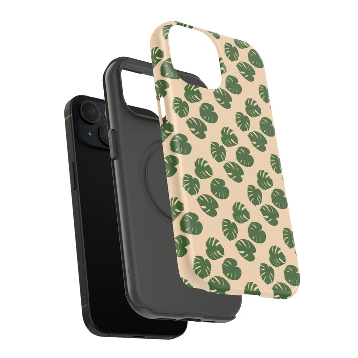 Monstera Pattern Phone Case – Dual Layer Protective Cover