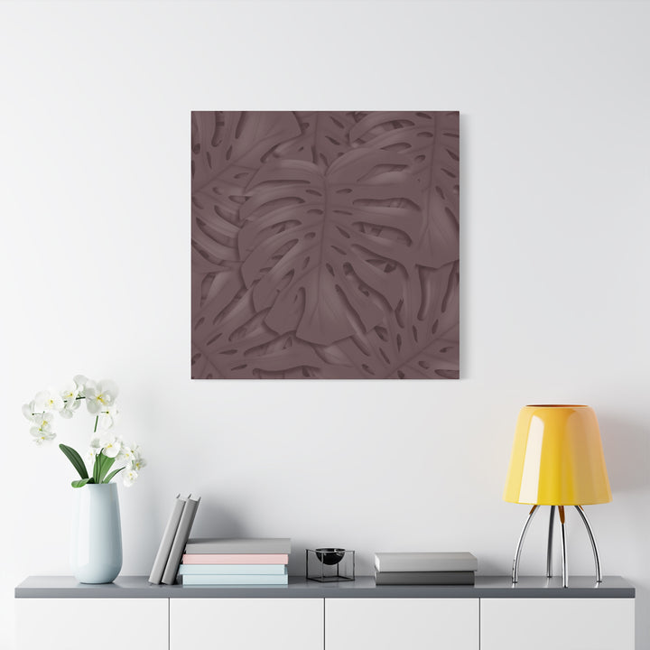 Merlot Monstera Canvas Art Stretched Matte Wall Print Botanical Plant Wall Decor For Living Room Bedroom