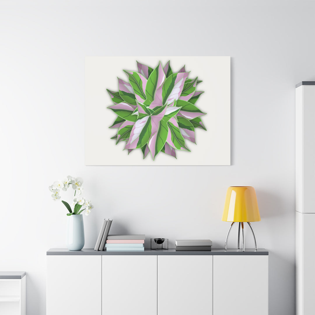 Syngonium Tricolor Canvas Print – Botanical Wall Art - The Potted Pixel