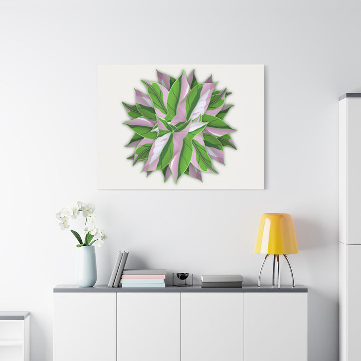 Syngonium Tricolor Canvas Print – Botanical Wall Art - The Potted Pixel