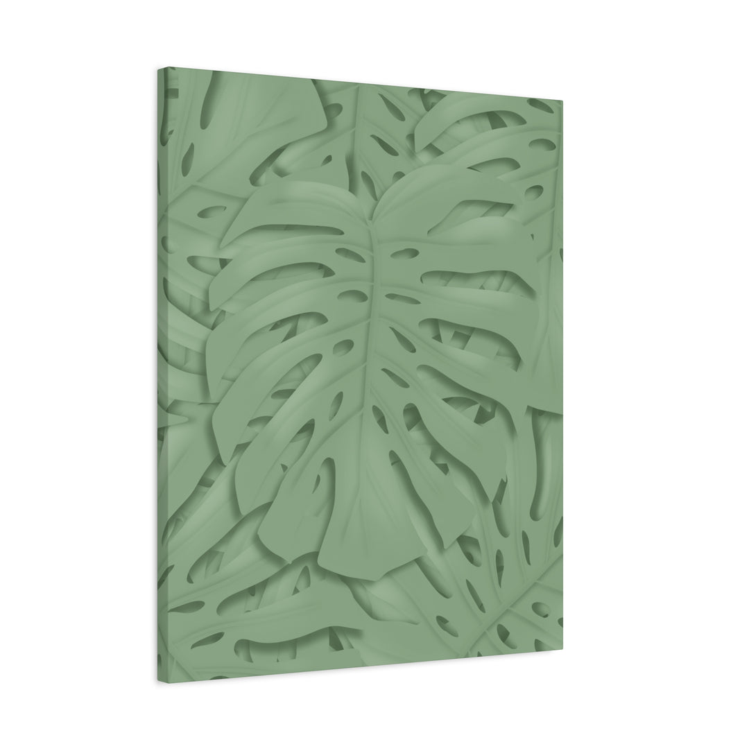 Monstera Canvas Art The Potted Pixel 24x36 Inches Matte Finish Wall Decor Botanical Green Leaf Print
