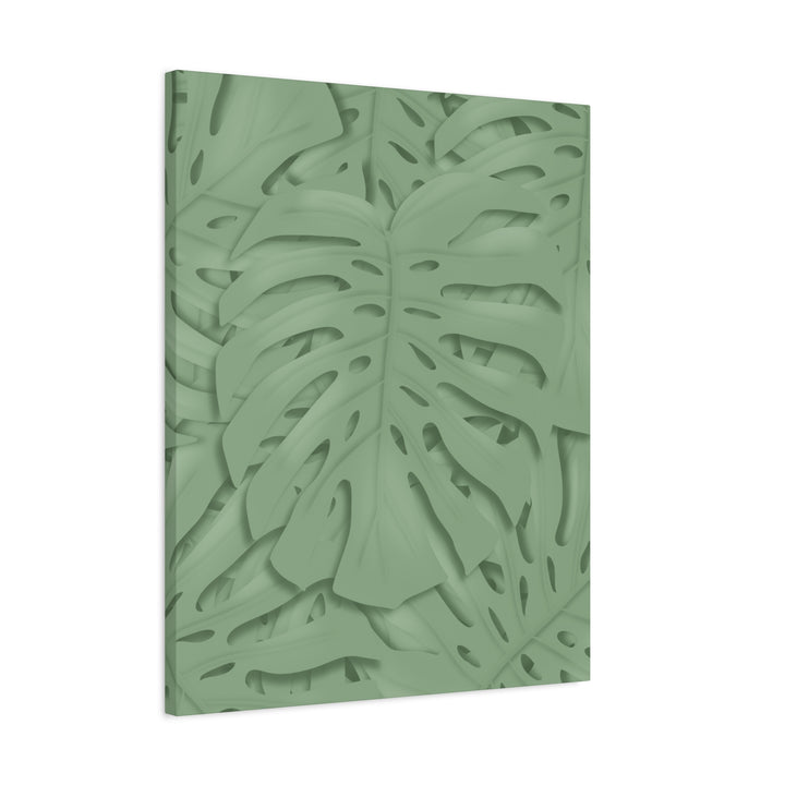 Monstera Canvas Art The Potted Pixel 24x36 Inches Matte Finish Wall Decor Botanical Green Leaf Print