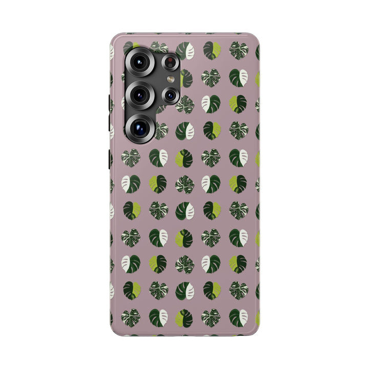 Variegated Monstera Pattern Phone Case – Dual Layer Protective Cover