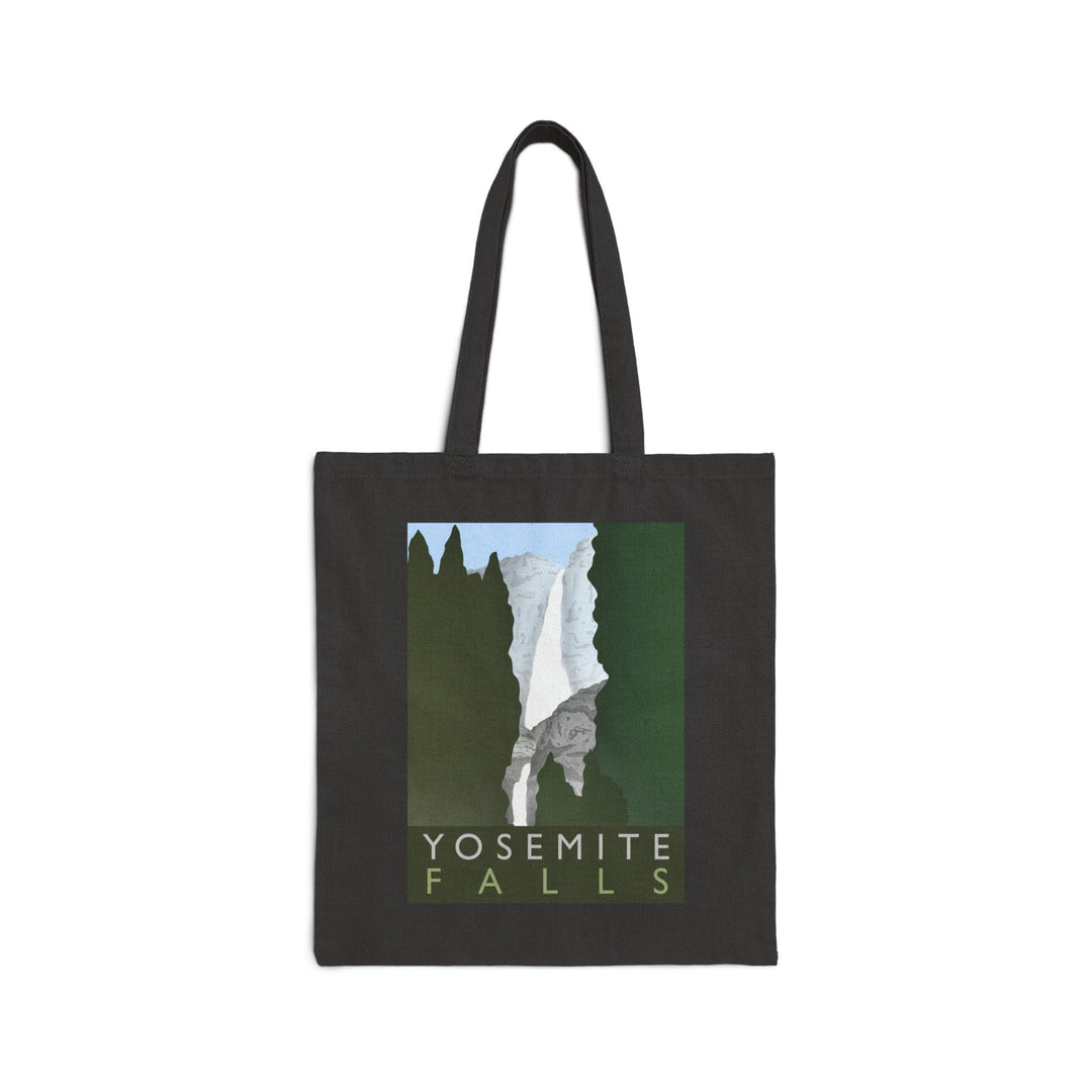 Minimalist Yosemite Falls Organic Cotton Tote Bag With Durable Canvas Handles Eco Friendly