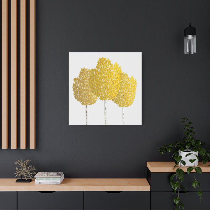 Fall Aspen Canvas Wall Art Print Quaking Aspen Yellow Fall Foliage on Durable Cotton Canvas
