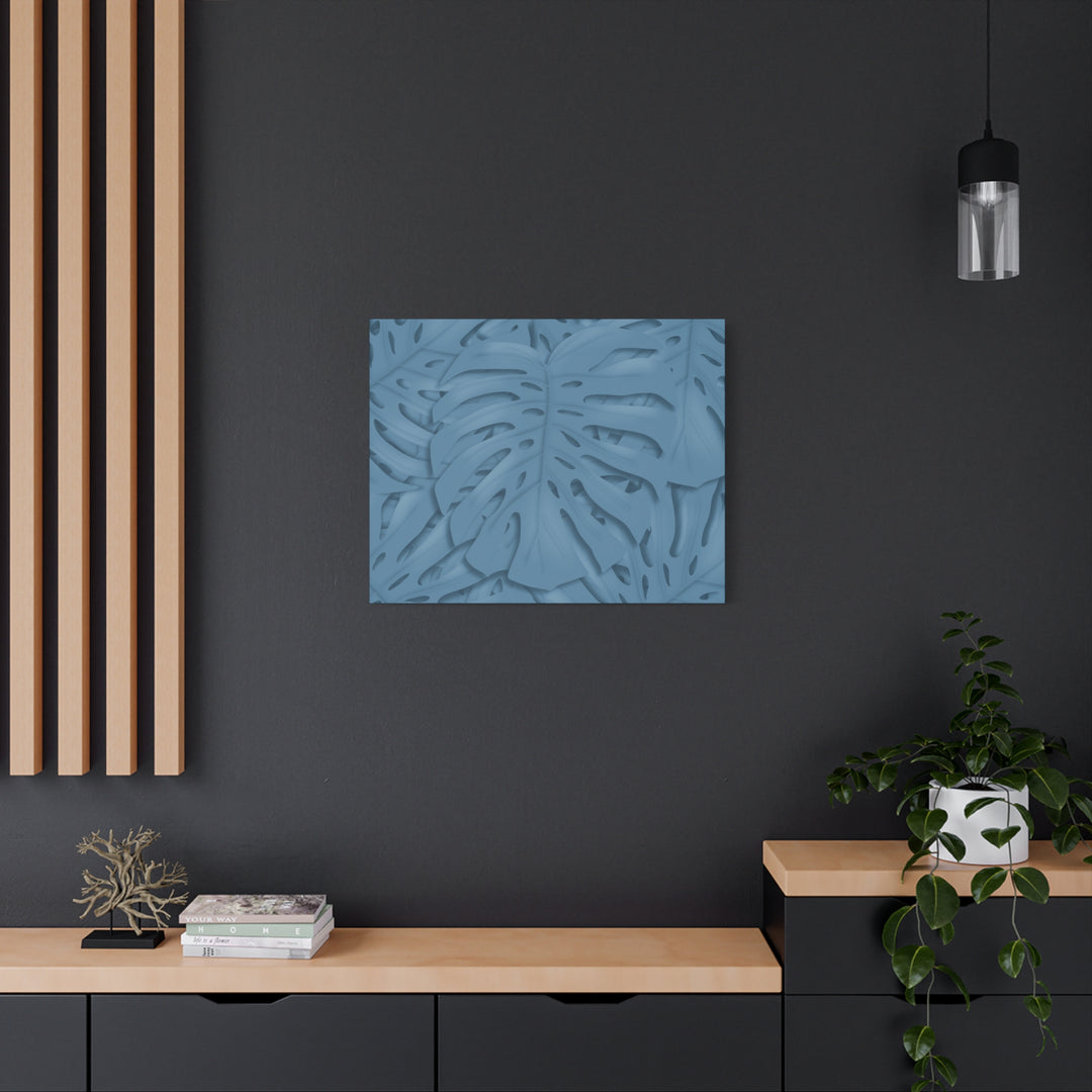 Monstera Canvas Art Blue Monstera Print With Durable Matte Finish For Modern Indoor Wall Decor