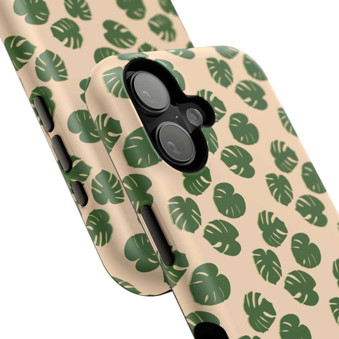 Monstera Pattern Phone Case – Dual Layer Protective Cover
