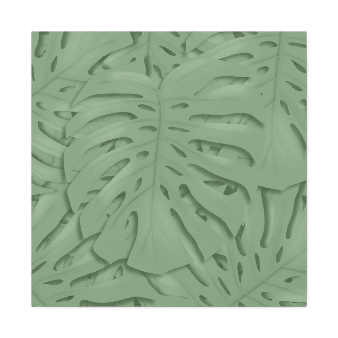 Monstera Canvas Art The Potted Pixel 24x36 Inches Matte Finish Wall Decor Botanical Green Leaf Print