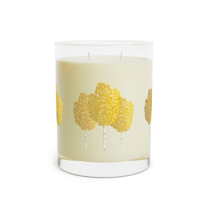 Fall Aspen Tree 11oz Soy Wax Candle By The Potted Pixel With White Tea Fig, Minted Lavender Sage, Or Ocean Mist Moss