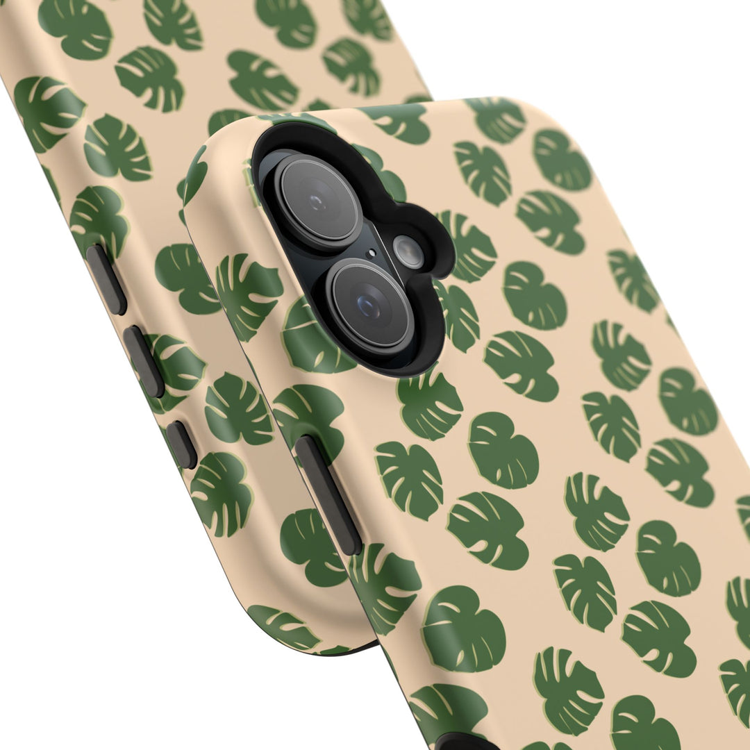 Monstera Pattern Phone Case – Dual Layer Protective Cover