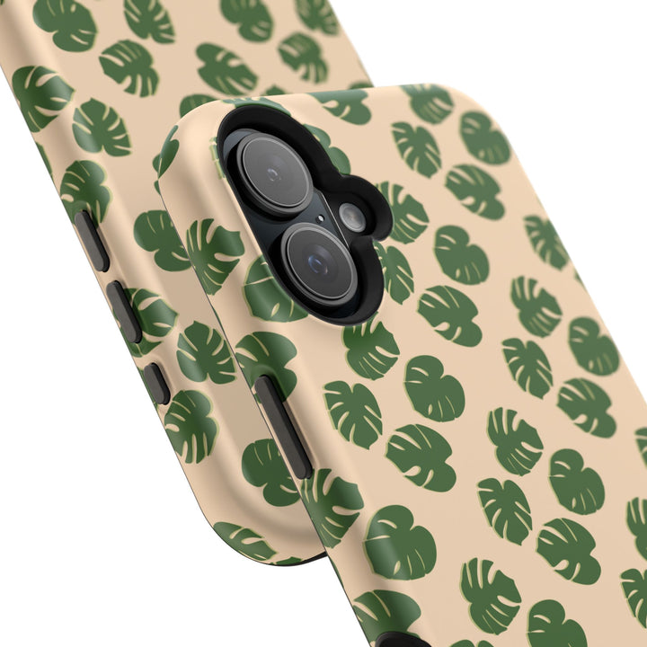 Monstera Pattern Phone Case – Dual Layer Protective Cover