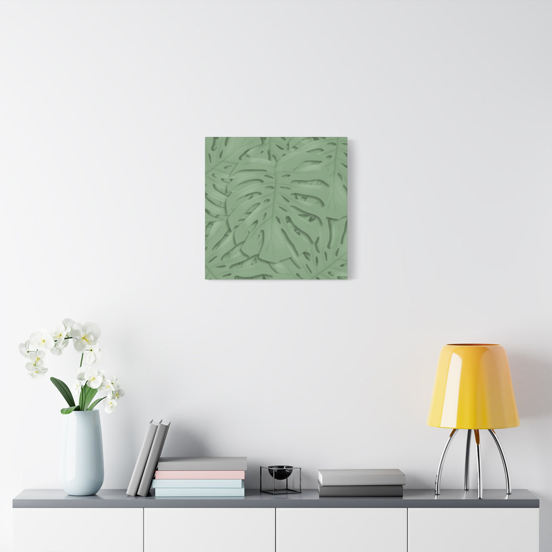 Monstera Canvas Art The Potted Pixel 24x36 Inches Matte Finish Wall Decor Botanical Green Leaf Print