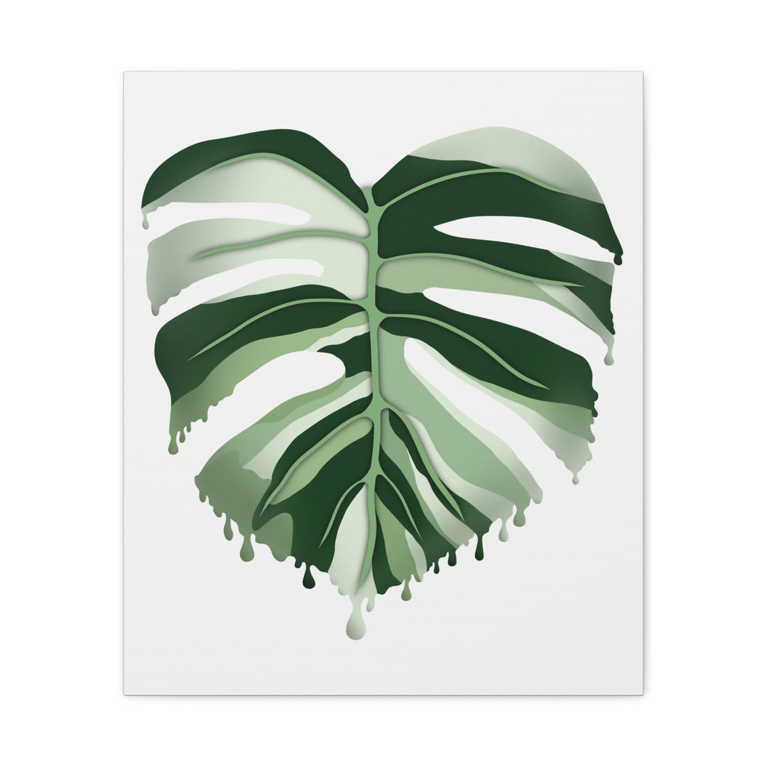 Melting Monstera Albo Canvas Large Indoor Wall Art Print Matte Finish Tropical Home Decor