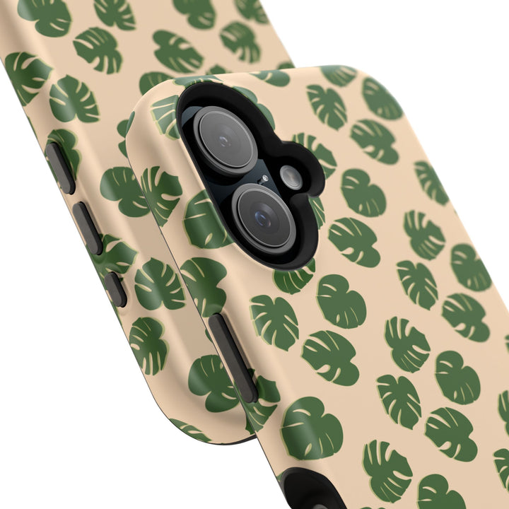 Monstera Pattern Phone Case – Dual Layer Protective Cover
