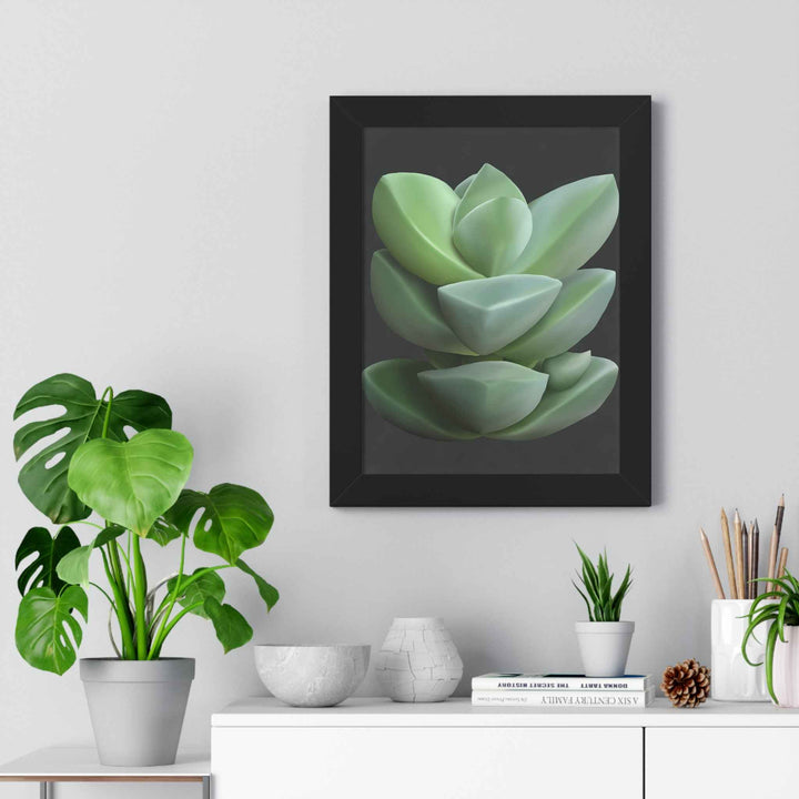 Crassula Succulent Framed Poster Vertical Botanical Wall Art