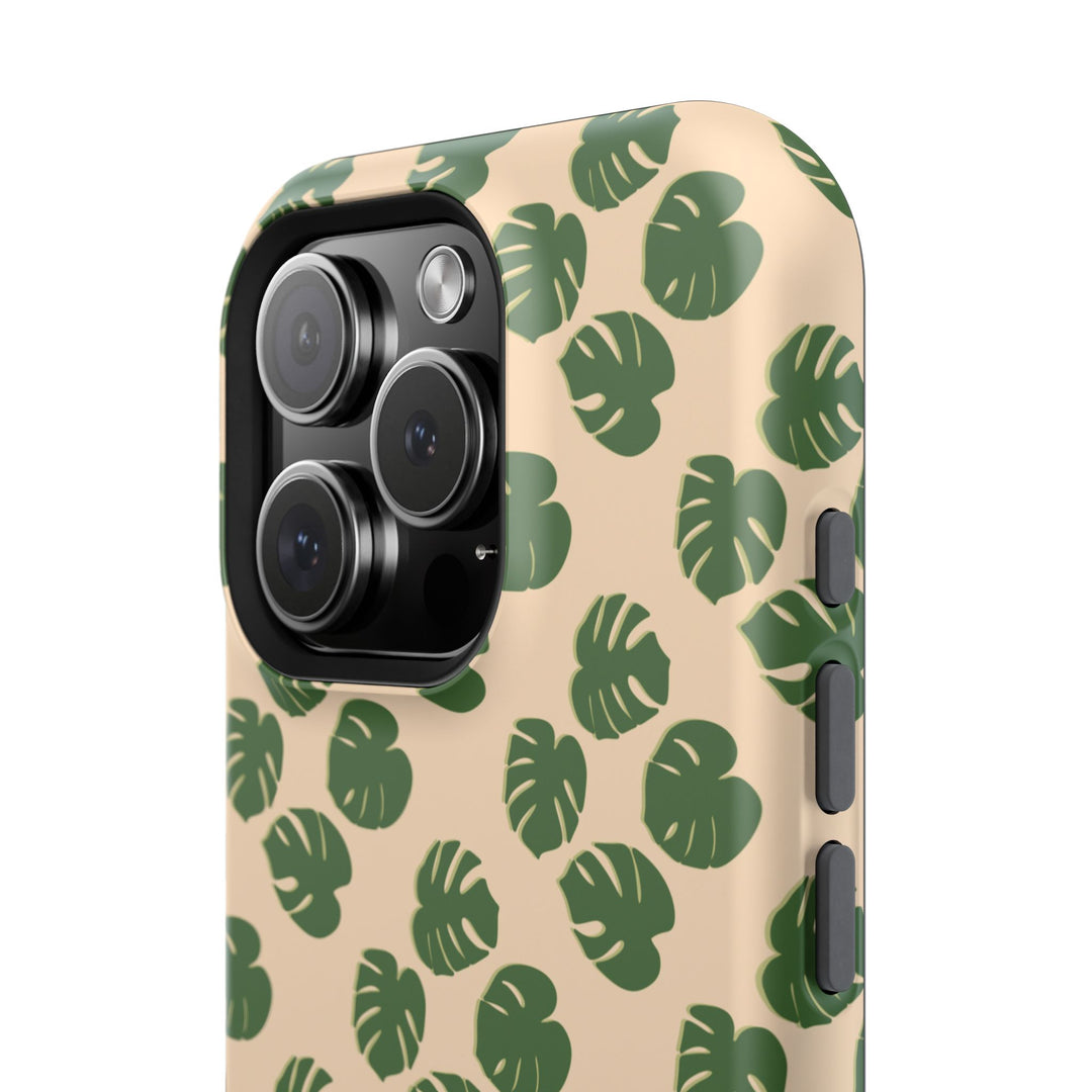 Monstera Pattern Phone Case – Dual Layer Protective Cover