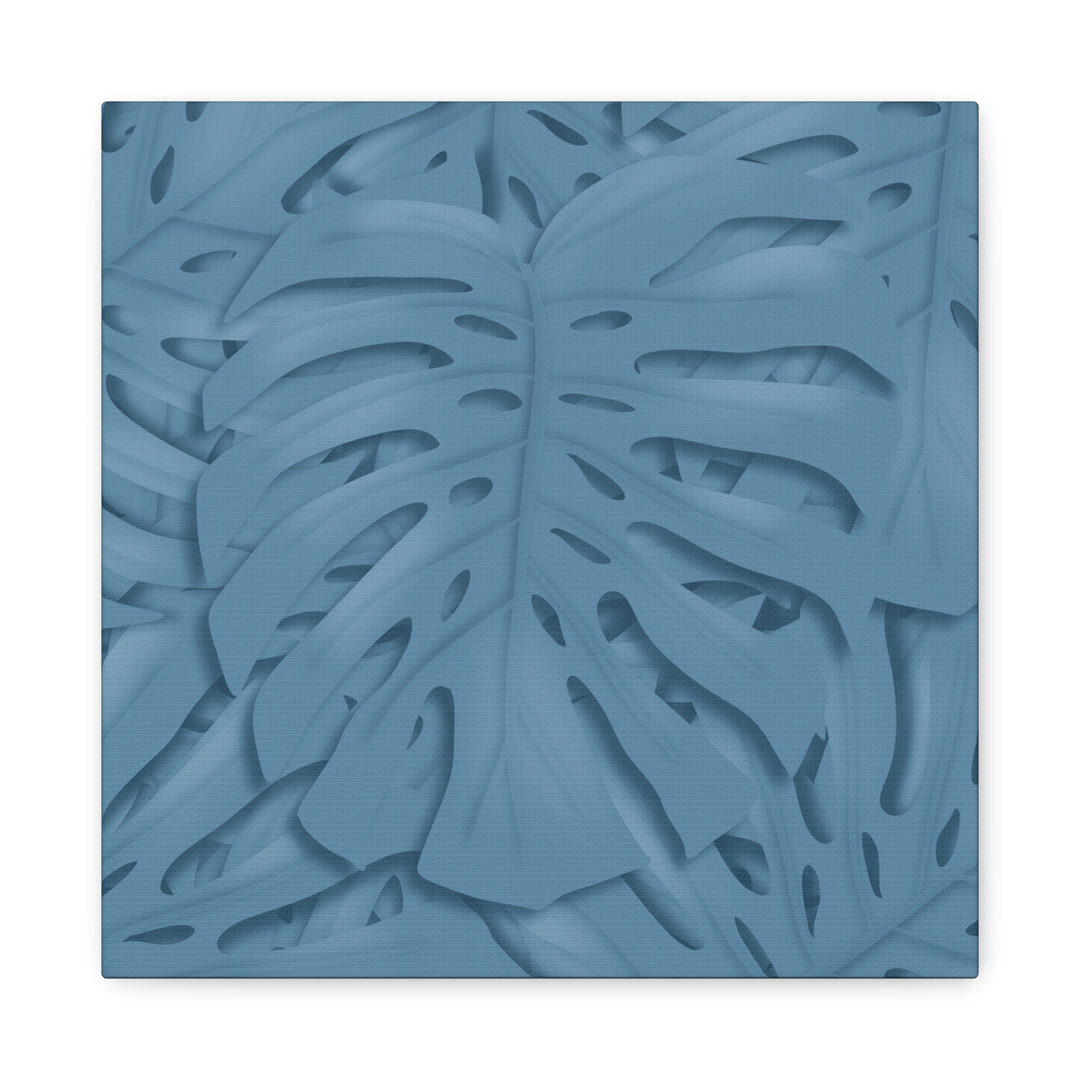 Monstera Canvas Art Blue Monstera Print With Durable Matte Finish For Modern Indoor Wall Decor