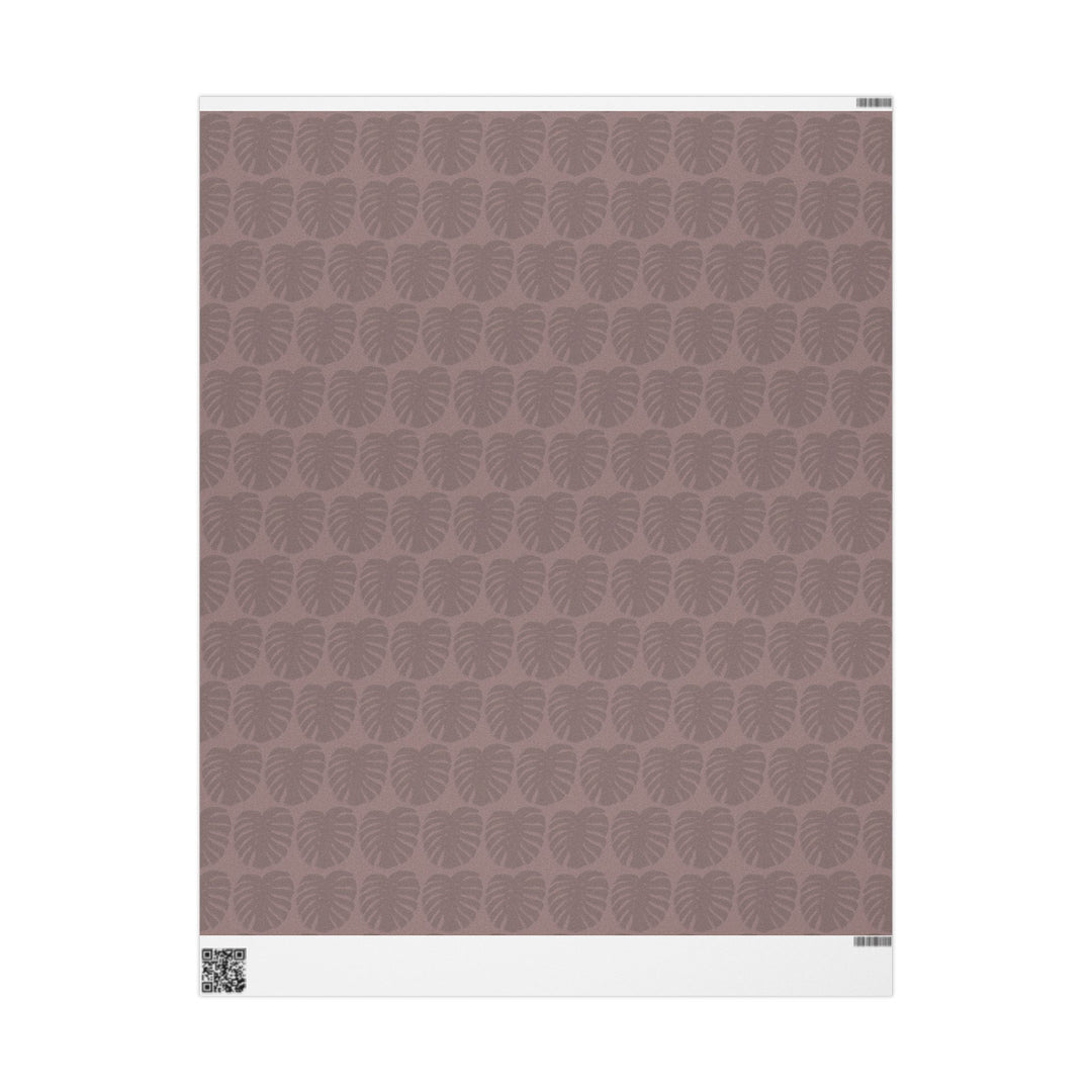 Monstera Wrapping Paper — Mauve Leaf Gift Wrap (Neutral Botanical Holiday & Birthday)