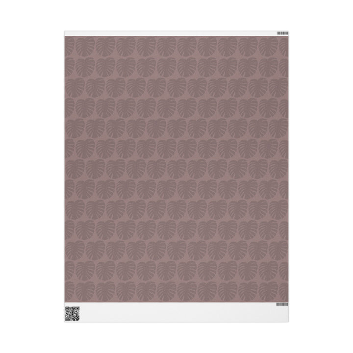 Monstera Wrapping Paper — Mauve Leaf Gift Wrap (Neutral Botanical Holiday & Birthday)
