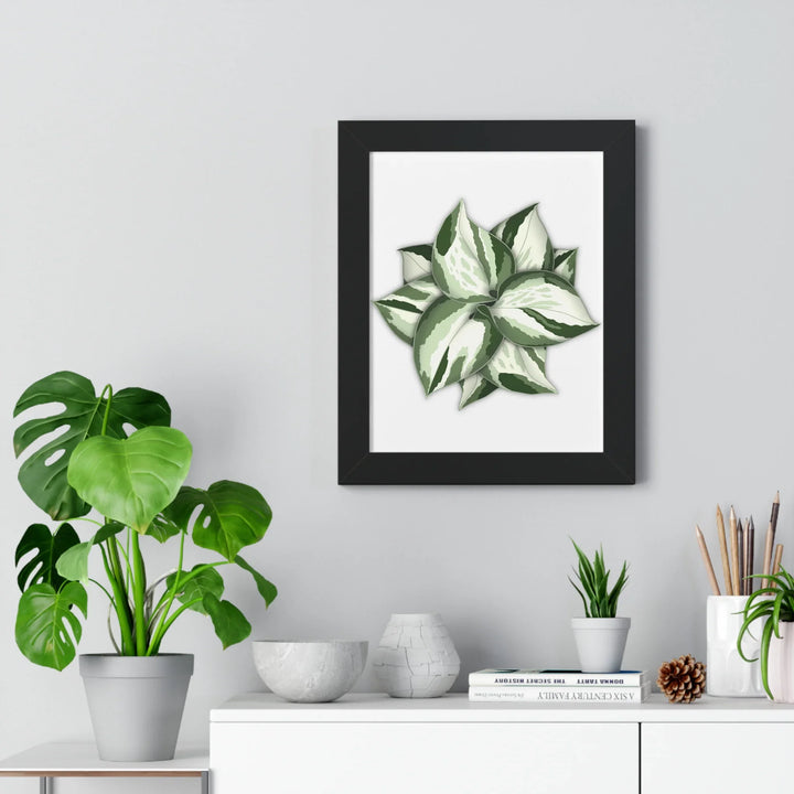 Manjula Pothos Print Framed Wall Art Botanical Poster With Heart Shaped Leaves Indoor Plant Decor