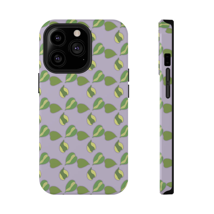 Hoya Kerrii Pattern Impact Resistant Phone Case Green Botanical Protective Cover Full Wrap Print