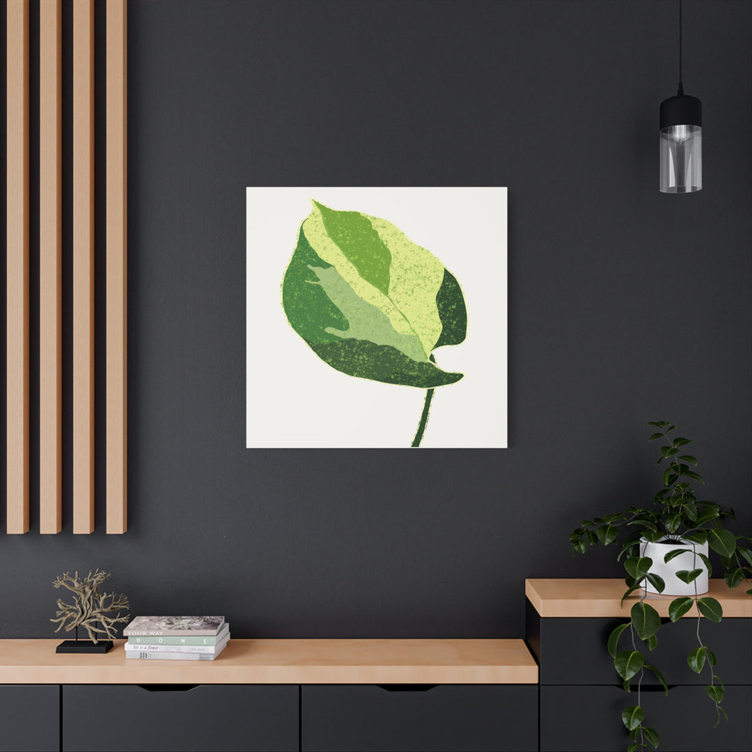 Manjula Pothos Botanical Canvas Print Matte Finish Stretched Canvas Wall Art 1.25 Inch Depth
