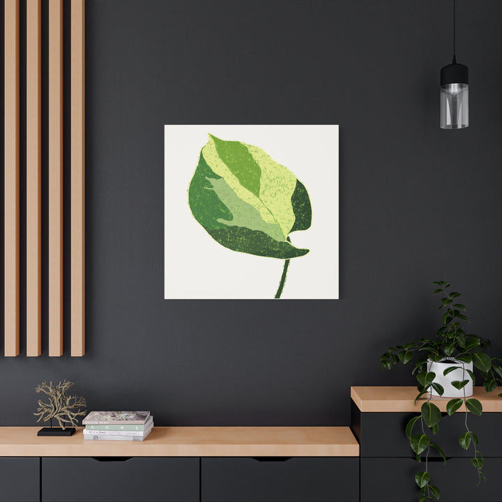 Manjula Pothos Botanical Canvas Print Matte Finish Stretched Canvas Wall Art 1.25 Inch Depth