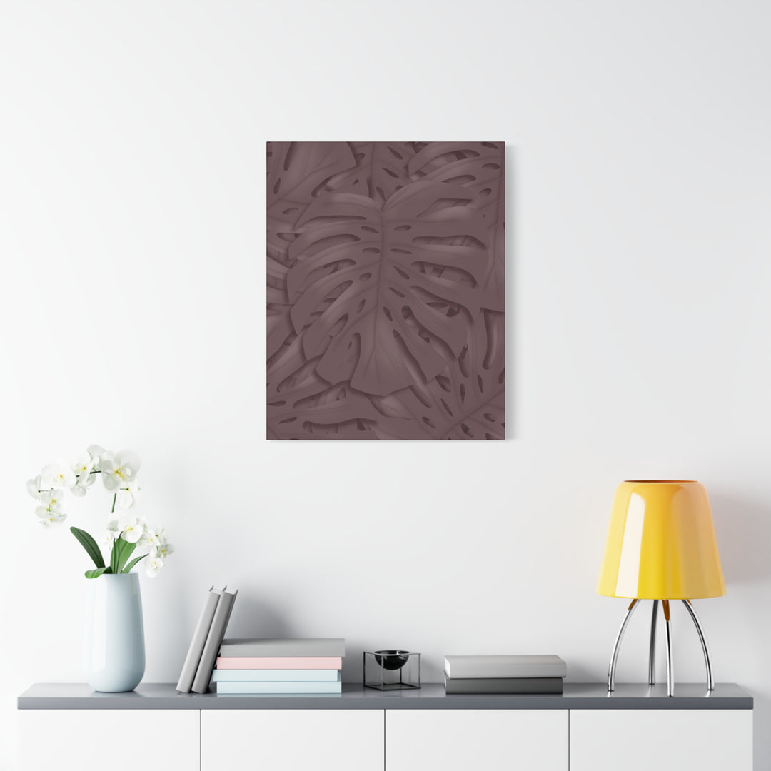 Merlot Monstera Canvas Art Stretched Matte Wall Print Botanical Plant Wall Decor For Living Room Bedroom
