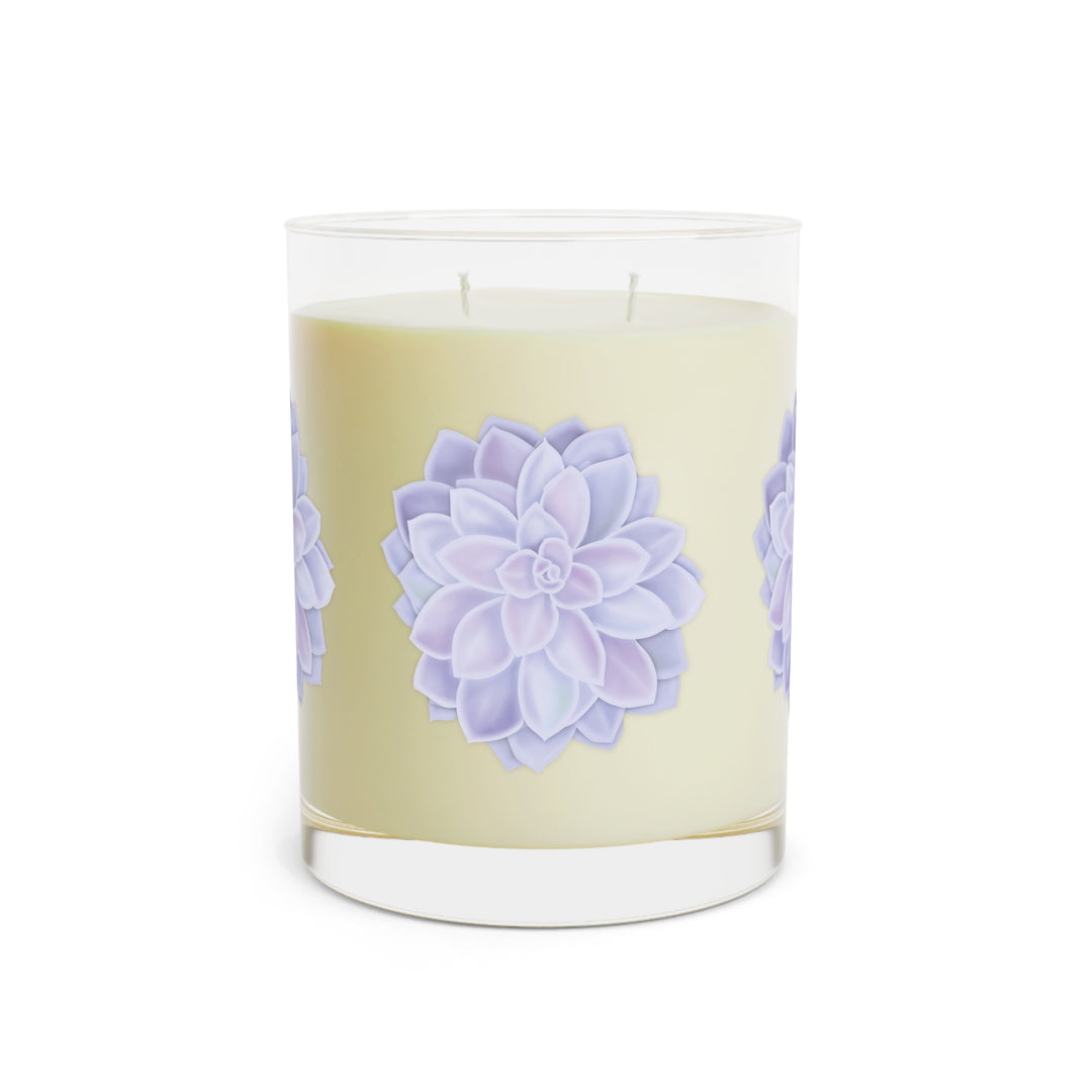 Graptopetalum Murasaki Succulent Scented Candle 11oz Soy Wax With White Tea Fig Lavender Sage Ocean Mist Moss