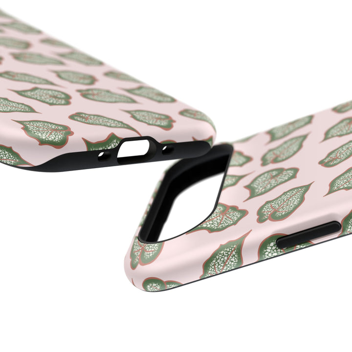 Begonia Pattern Phone Case – Dual Layer Protective Cover