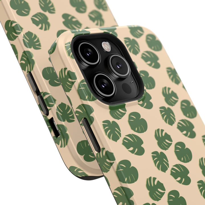 Monstera Pattern Phone Case – Dual Layer Protective Cover