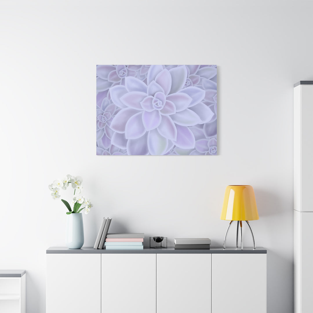 Graptopetalum Murasaki Succulent Canvas Art Print Pastel Purple Rosette Indoor Plant Decor