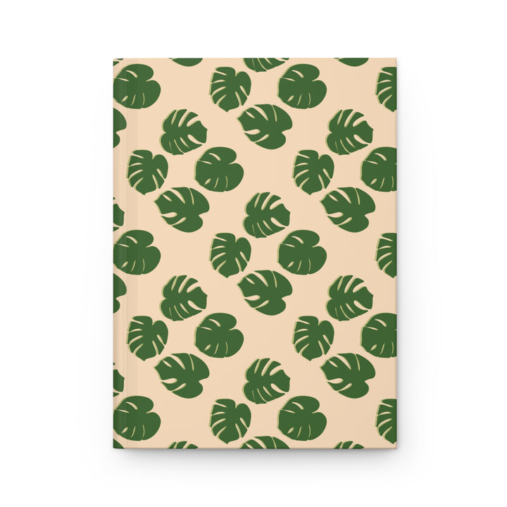 Monstera Pattern Hardcover Journal Women Plant Themed Gift Garden Notebook Matte Pastel Journal