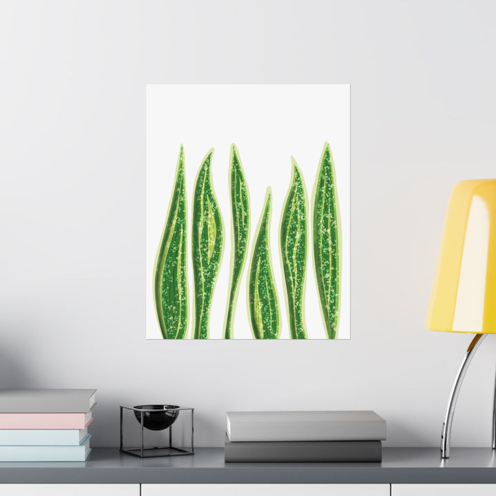 Snake Plant Print The Potted Pixel Large Botanical Poster Matte Finish Unframed Wall Art