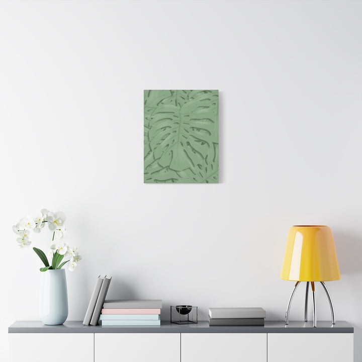 Monstera Canvas Art The Potted Pixel 24x36 Inches Matte Finish Wall Decor Botanical Green Leaf Print