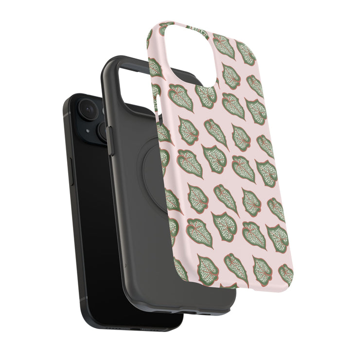 Begonia Pattern Phone Case – Dual Layer Protective Cover