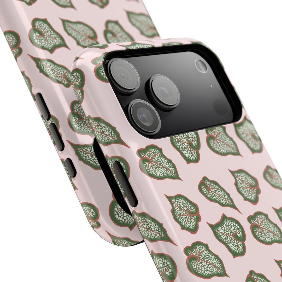 Begonia Pattern Phone Case – Dual Layer Protective Cover