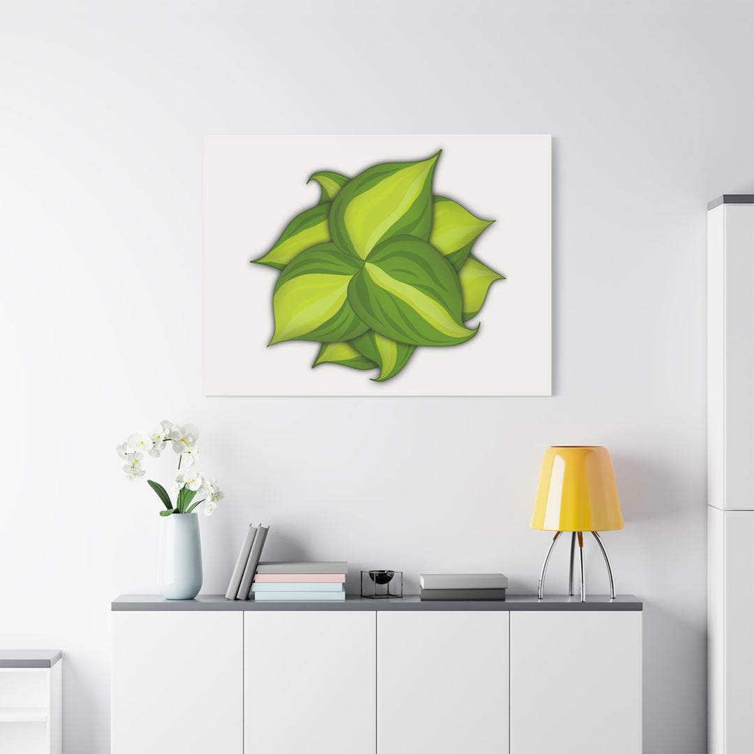 Philodendron Brasil Canvas Print Matte Stretched Canvas Indoor Plant Art For Modern Greenery Decor
