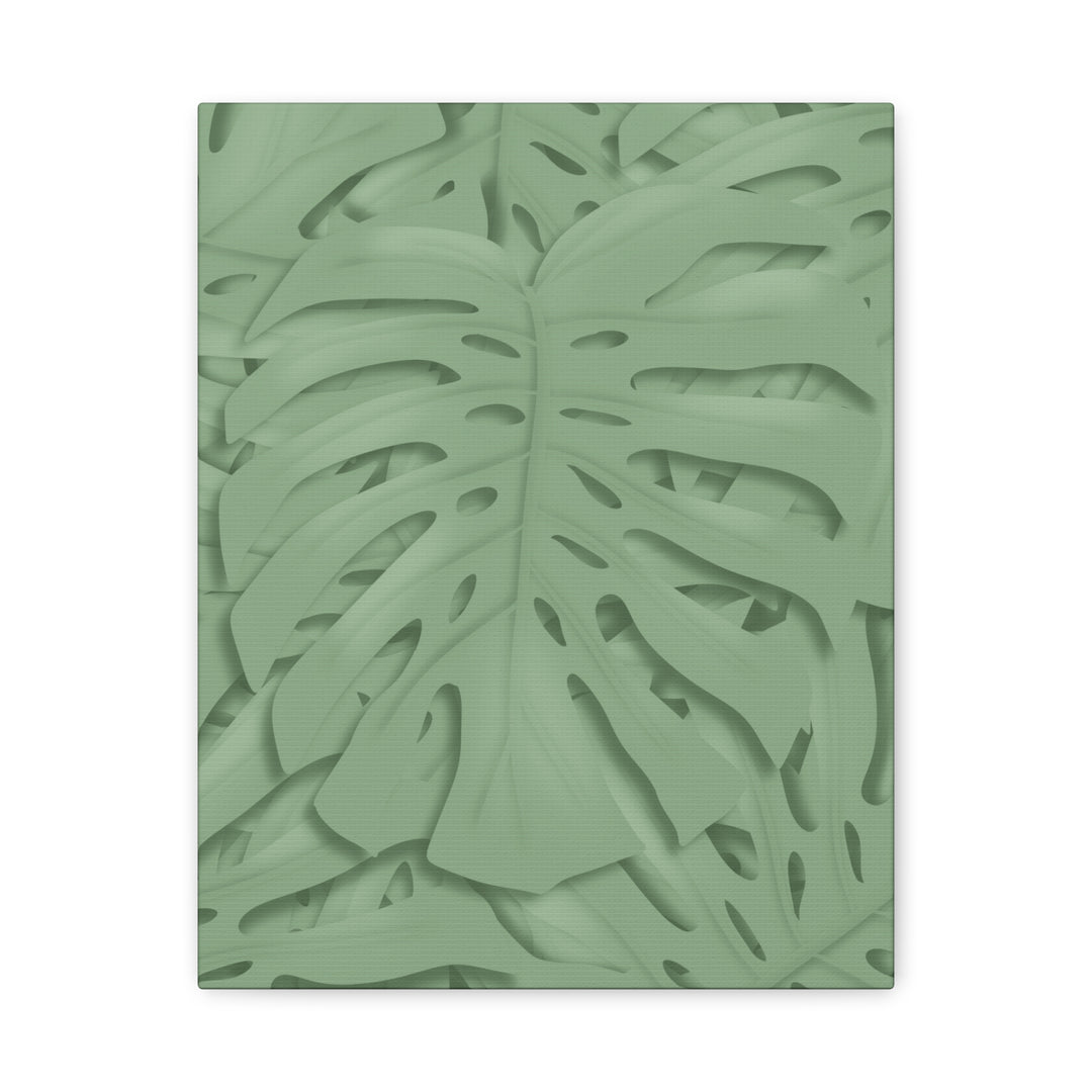 Monstera Canvas Art The Potted Pixel 24x36 Inches Matte Finish Wall Decor Botanical Green Leaf Print