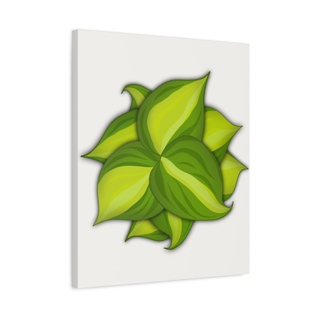 Philodendron Brasil Canvas Print Matte Stretched Canvas Indoor Plant Art For Modern Greenery Decor