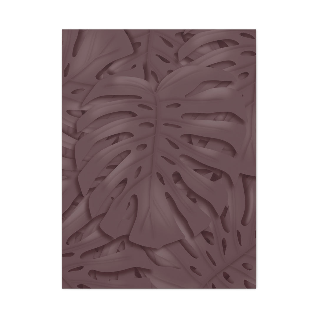 Merlot Monstera Canvas Art Stretched Matte Wall Print Botanical Plant Wall Decor For Living Room Bedroom