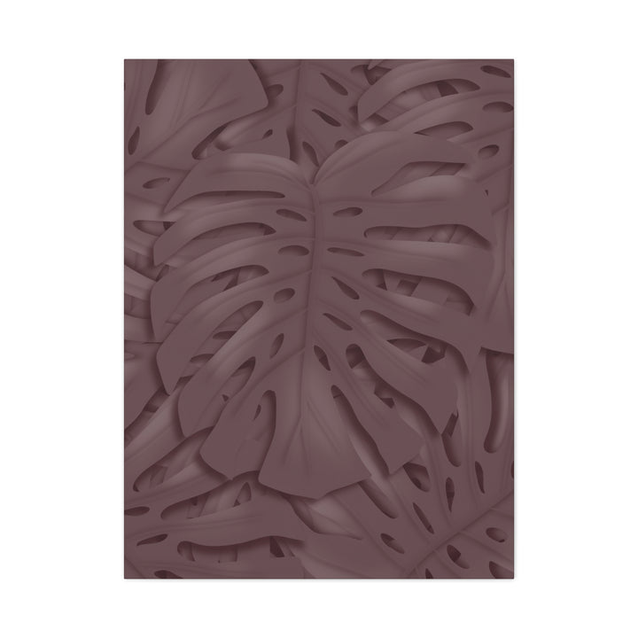 Merlot Monstera Canvas Art Stretched Matte Wall Print Botanical Plant Wall Decor For Living Room Bedroom