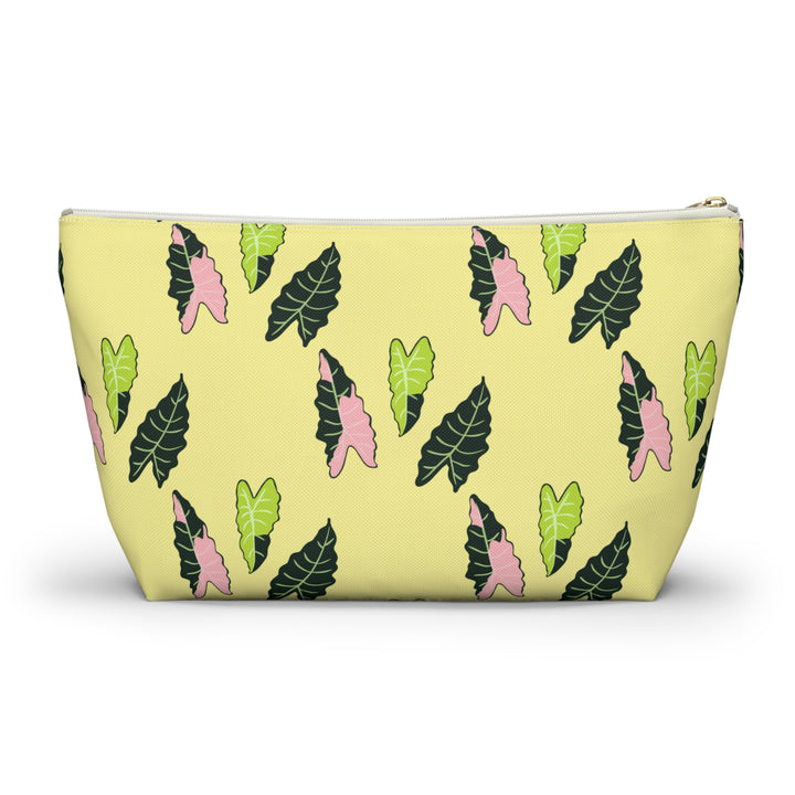 Alocasia Pattern Accessory Pouch Makeup Bag With T Bottom Travel Cosmetic Organizer The Potted Pixel